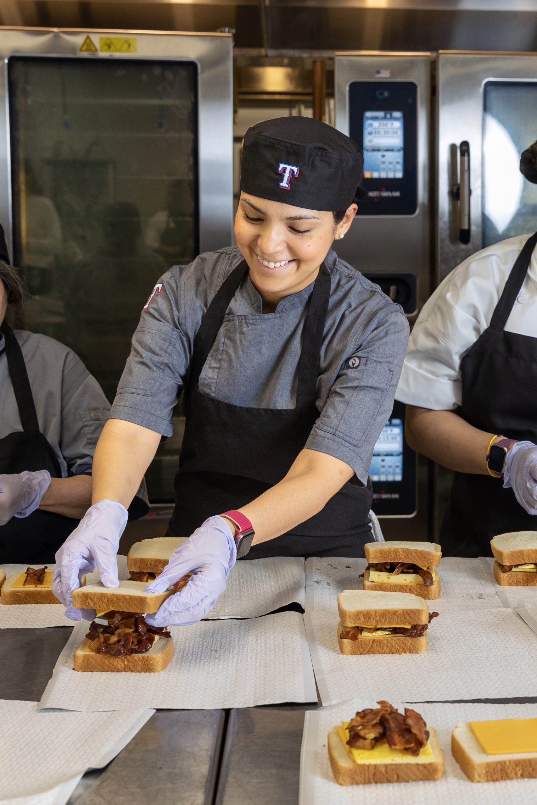 Chef making sandwiches