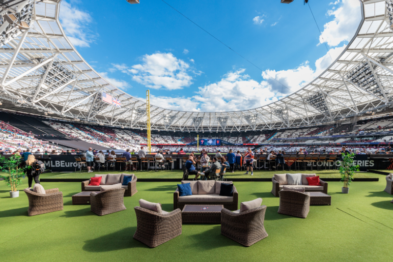 Pitch side of London Stadium for MLB event