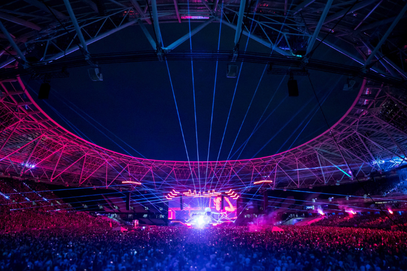 Interior shot of London Stadium during a concert