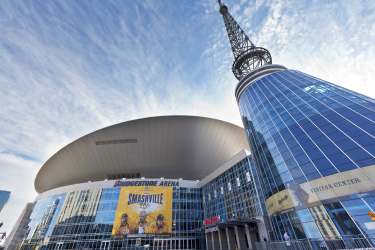Exterior shot of Bridgestone Arena