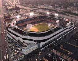 Exterior shot of Tiger Stadium, baseball 1994