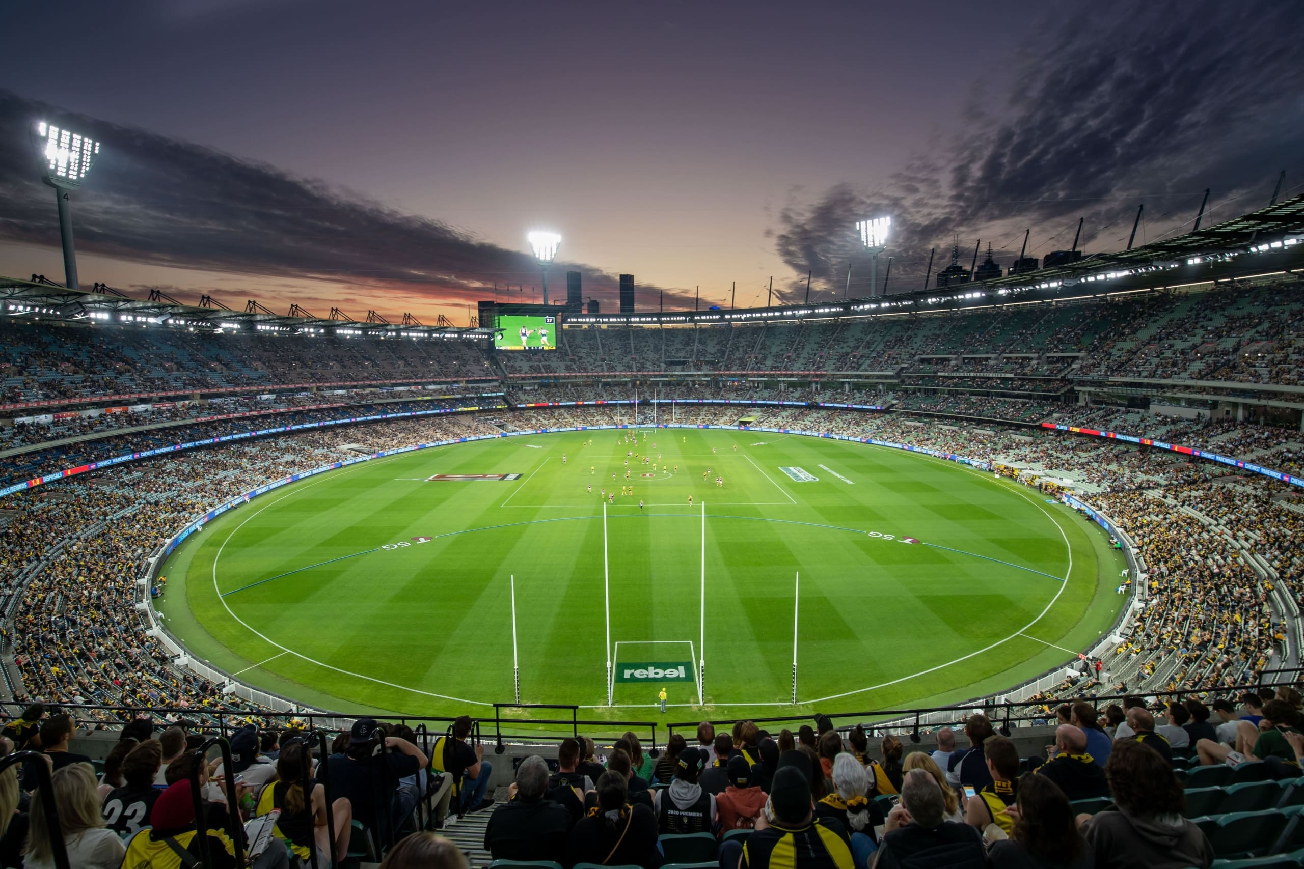 Exterior shot of Sports Hub Night View