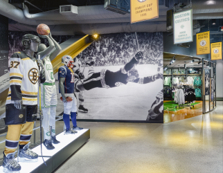 Interior shot of retail store at TD Garden