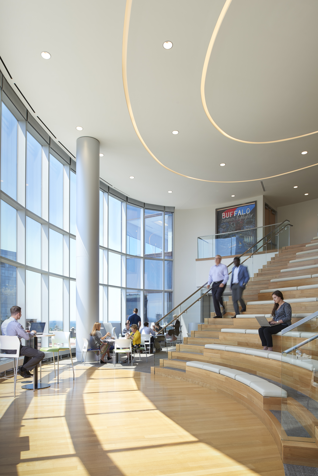 Team members collaborating at Delaware North Headquarters