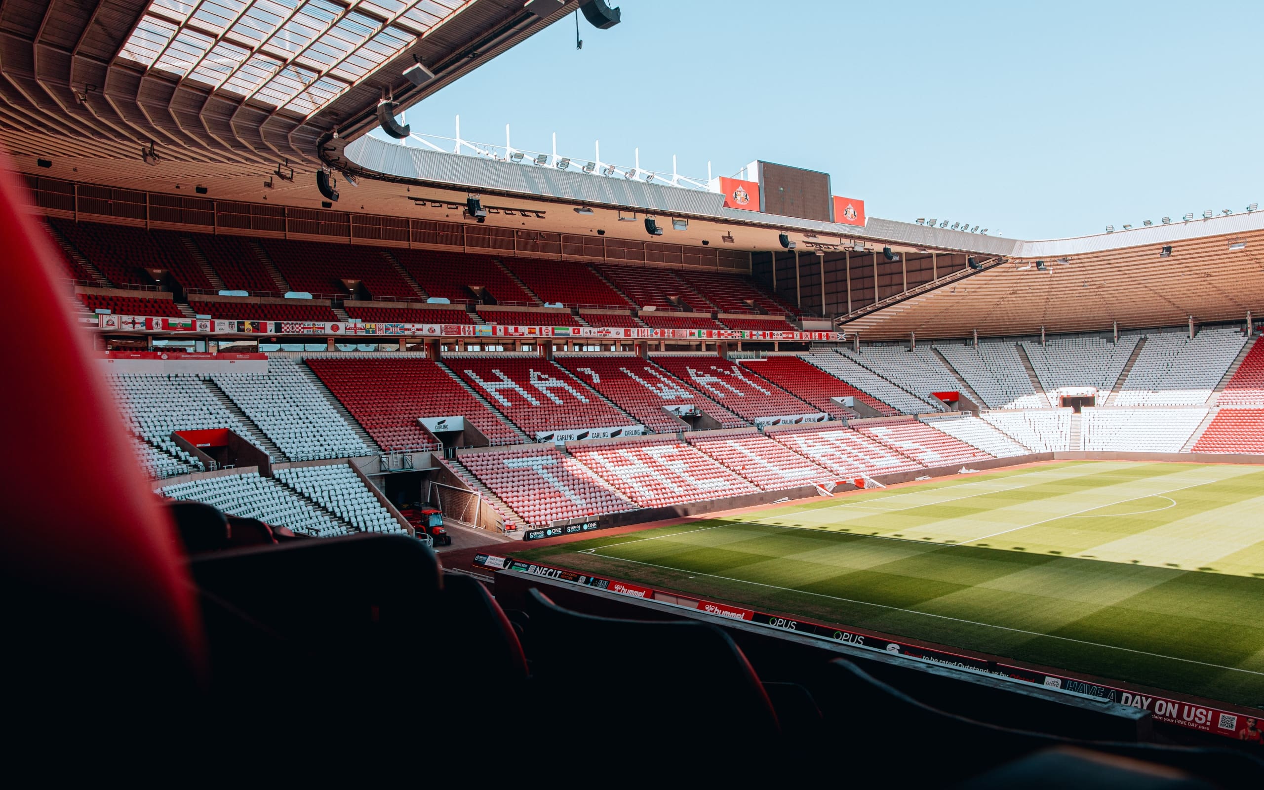 Pitch side shot of Stadium of Light